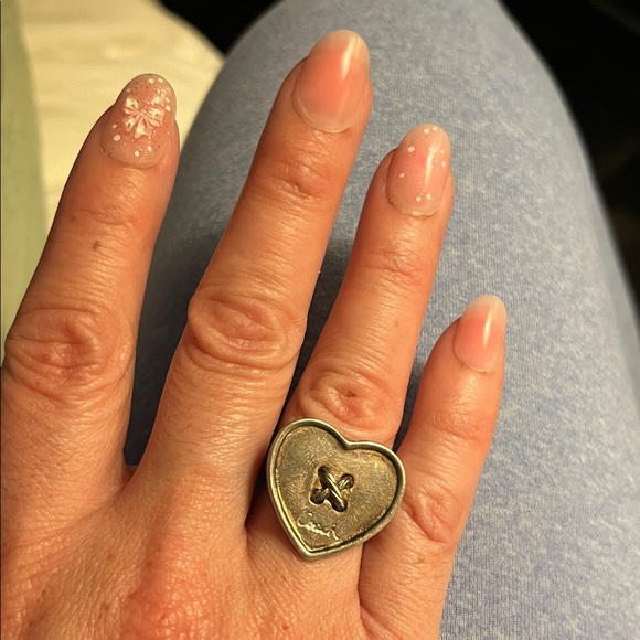 Coach Jewelry - Vintage COACH Sterling Heart “Button” Ring